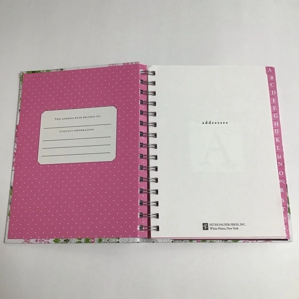 Rose Garden Large Address Book Peter Pauper Press Pink Floral Hardcover Spiral